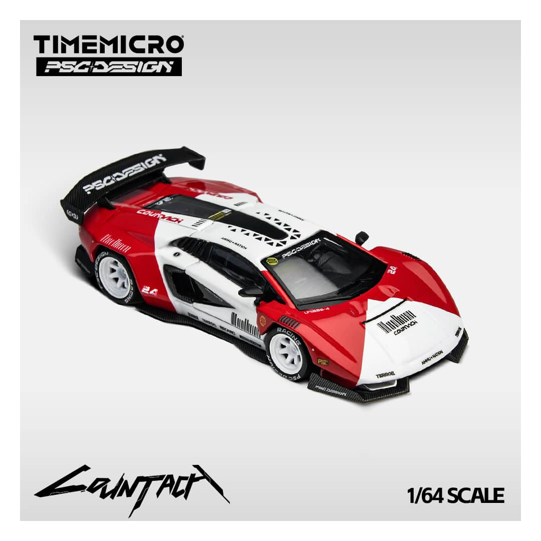 Time Micro x PSC Design 1:64 Lamborghini Countach “V” Marlboro Livery Diecast Model (TM647703)