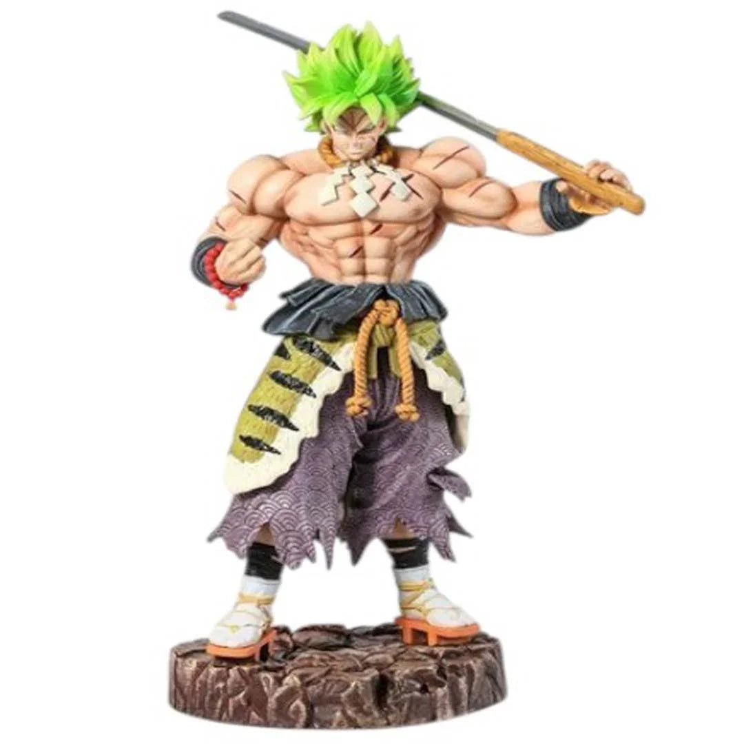 Dragon Ball Z Super Saiyan Broly Anime Ultimate Action Figure Statue 36cm –  Green Hair Battle Edition Statue with Sword Base – Collectible Action