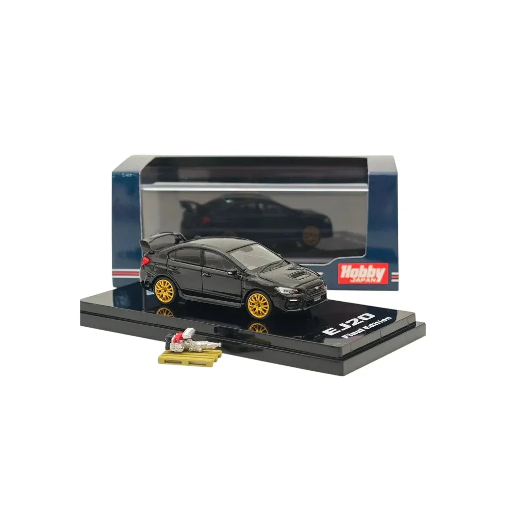 1:64 Hobby JAPAN HJ642021FBK Subaru WRX STI EJ20 Final Edition Scale Die-Cast Model Car with Engine Display – WR Black Pearl - Jaiman Toys