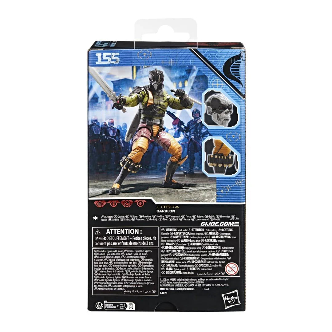 G.I. Joe Classified Series #155 Darklon 6-Inch Action Figure with 6 Accessories β Collectible - Jaiman Toys