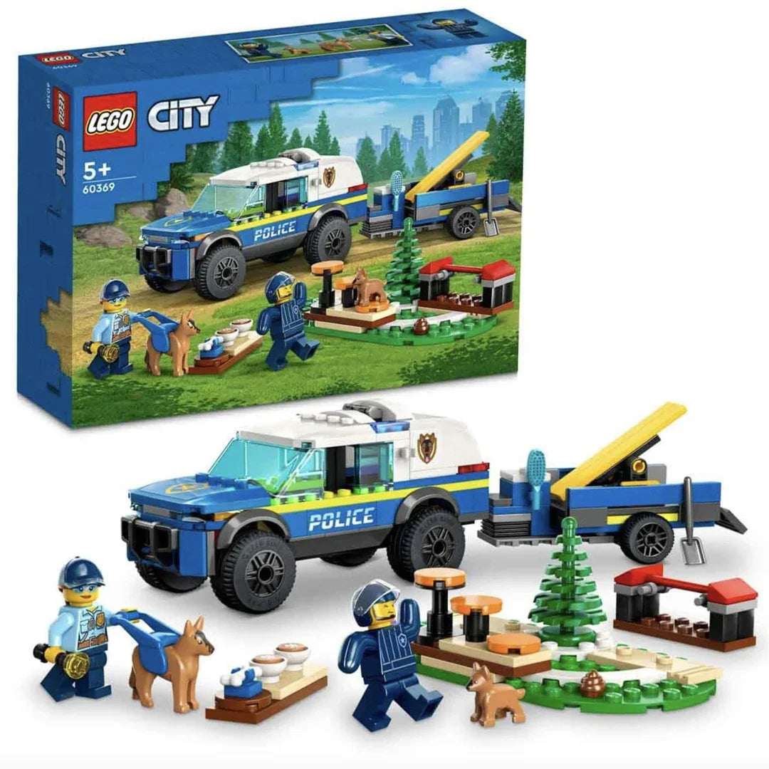 LEGO City Mobile Police Dog Training Set 60369 Building Toy with Police Vehicle, Dog & Accessories, Multicolor
