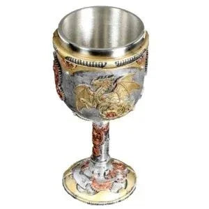Steampunk Cyborg Dragon Fire Wheel Engine 5oz Wine Goblet mug - Jaiman Toys