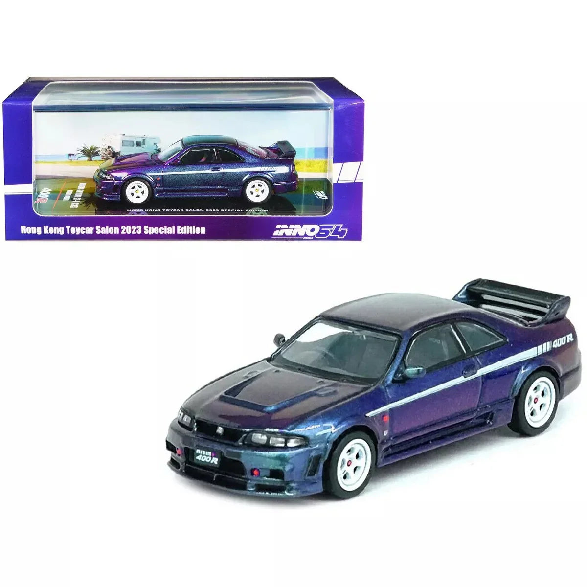 INNO64 1/64 Die-cast NISSAN SKYLINE GT-R (R33) NISMO 400R Midnight Purple (Hong Kong Toycar Salon 2023 Special Edition) - Jaiman Toys