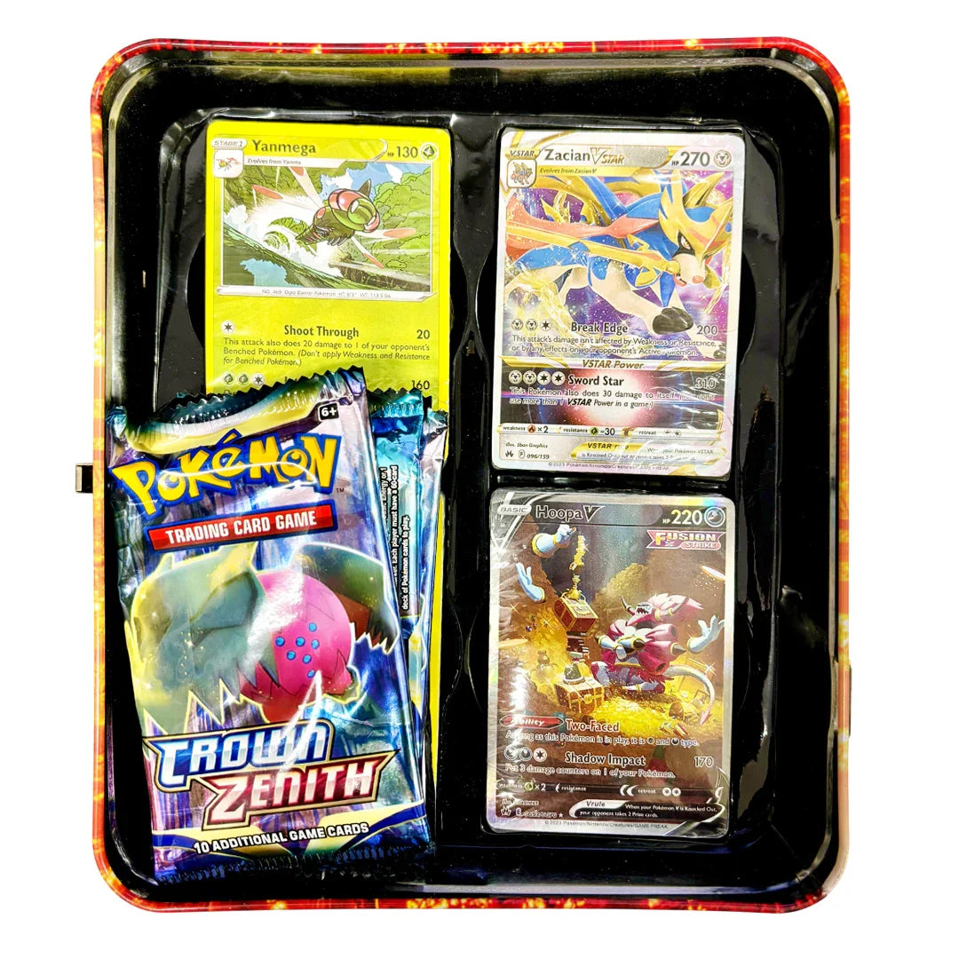 Pokemon Playing Cards Sword & Shield Crown Zenith Tin Box With Cards (Red) - Jaiman Toys