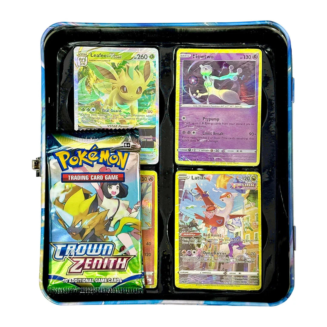Pokemon Playing Cards Sword & Shield Crown Zenith Tin Box With Cards (Blue) - Jaiman Toys