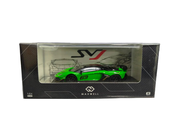 Maxwell 1:64 Lamborghini Aventador SVJ 63 Green Diecast scale model ca