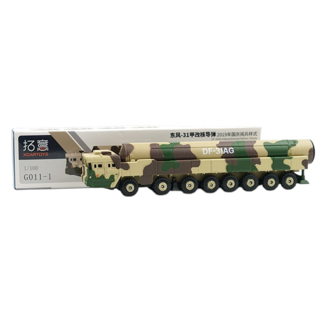 XCARTOYS 1:100 PLA G011-1 Dongfeng DF-31AG Transporter Die-Cast Military Vehicle Model | Premium Collector Display Replica