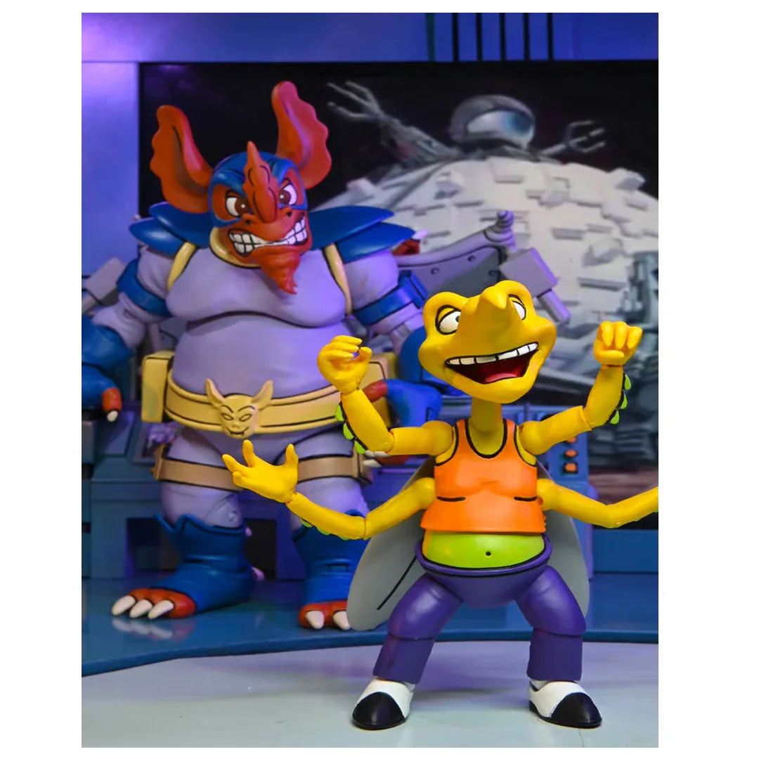 NECA Teenage Mutant Ninja Turtles Wingnut & Screwloose β Cartoon Series 2-Pack Action Figures - Jaiman Toys