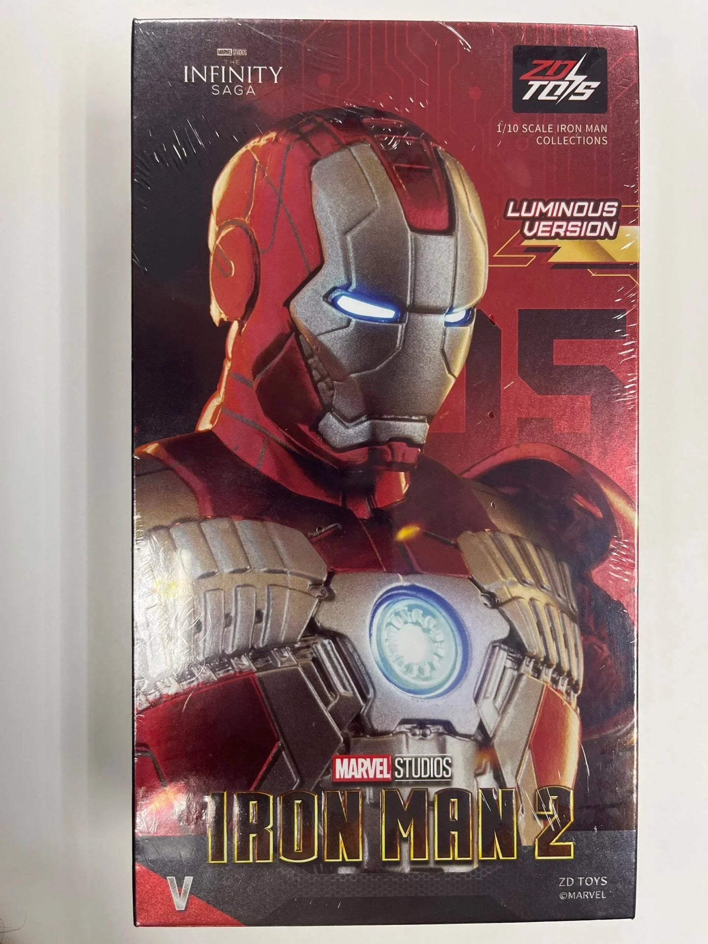 ZD Toys 1:10 Iron Man MK5 Luminous Version (1907-05) | Light-Up Function Arc Reactor | Scale Marvel Collectible Action Figure