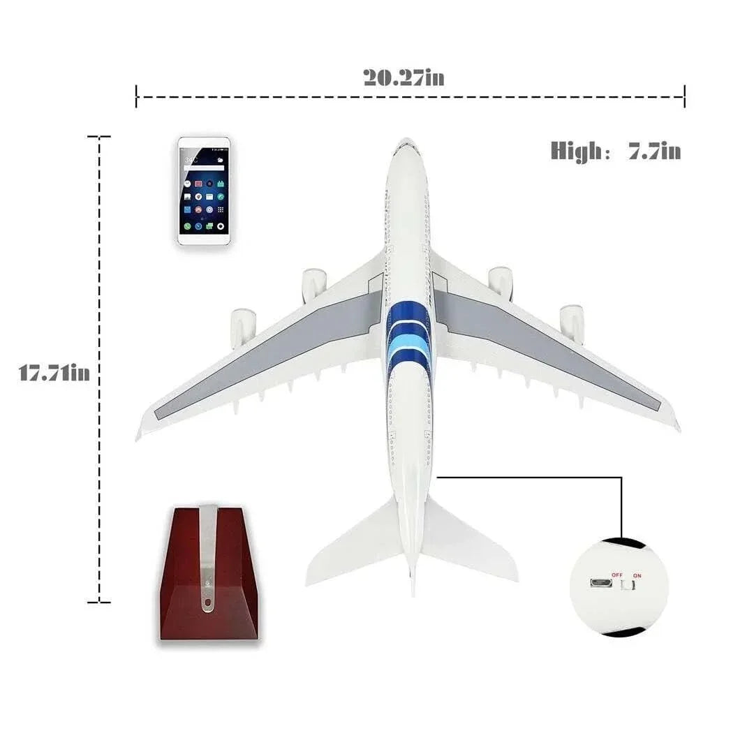 A380 British Airways LED Light - Diecast Airplane Replica 1/130 Plane Model Toy Decor - 46 cm - Jaiman Toys