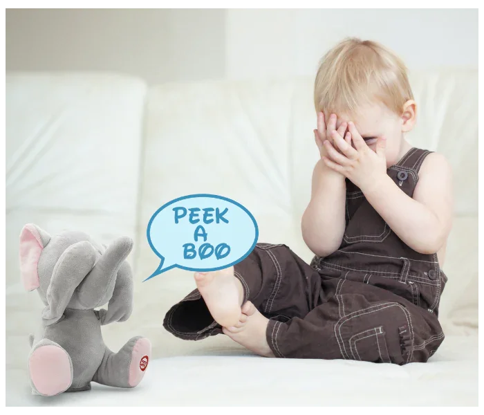 Peek-A-Boo Manny Elephant – Interactive Musical Plush Toy for Toddlers