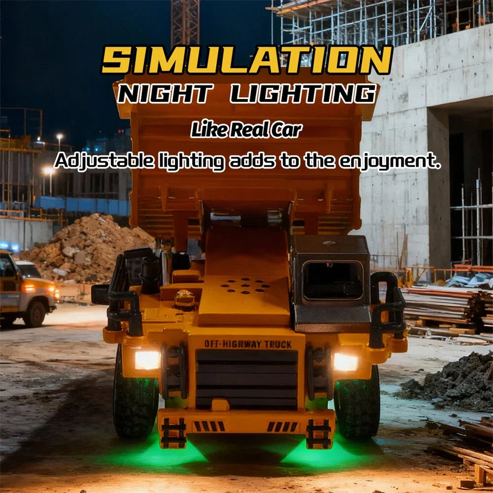 TRASPED HG4-414 1:64 Scale Mini RC Alloy Dump Truck | 2.4G App Control | Lights & Music