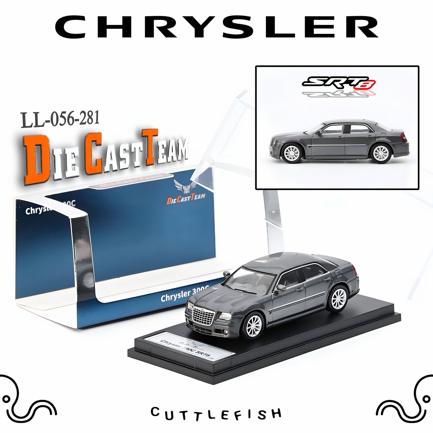 DCT 1:64 Chrysler 300C SRT8 Gray (LHD) Diecast Model Car | LL-056-281 Premium Collectible
