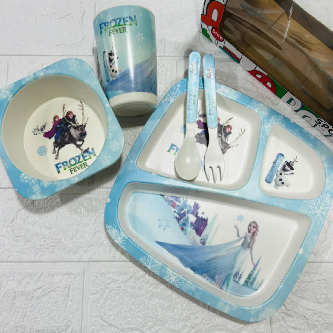 Bamboo Fibre- Kids Dinnerware Set,5Pcs - Frozen Fever - Jaiman Toys