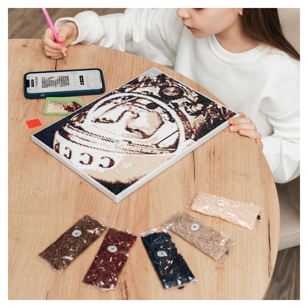 QBRIX A3 Pop-Art Diamond Painting Kit | Custom Photo Mosaic, 44,000 Crystals | Ages 8+