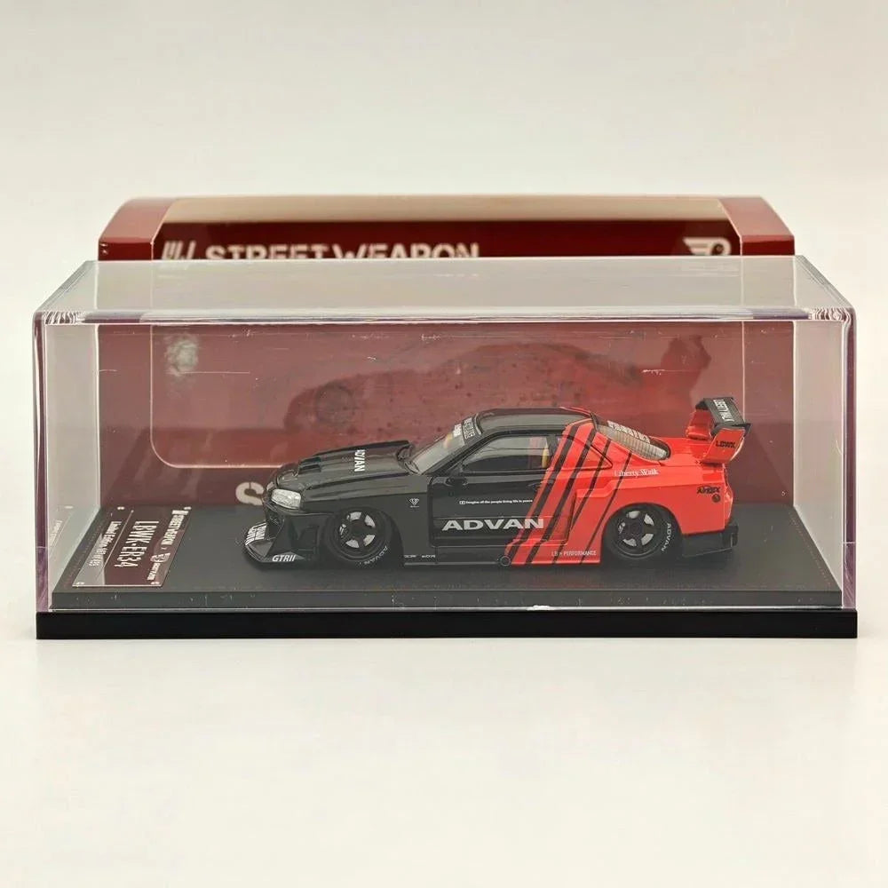Street Weapon Nissan LB-ER34 Skyline by Liberty Walk ADVAN Diecast Car Model - Jaiman Toys