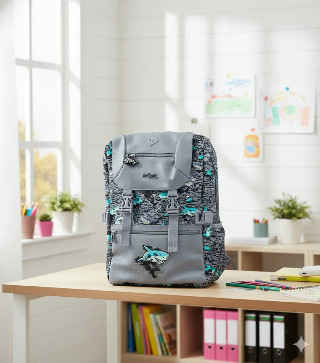 Smiggle Wild Side Foldover Attach Backpack – 16"Inch With Multi Compartment-Design