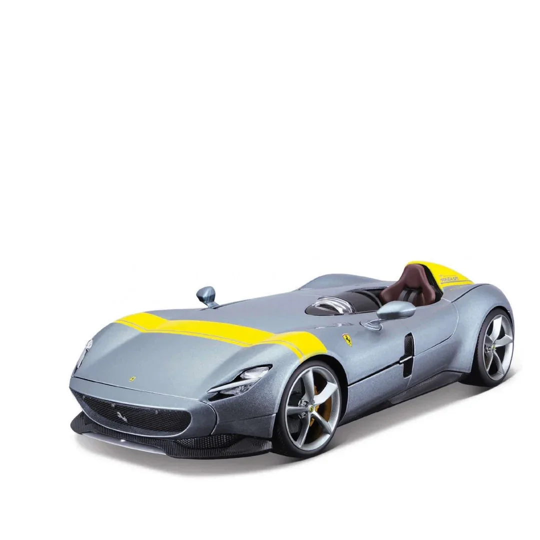 Bburago - 1/43 Scale Model Compatible with Ferrari Monza SP-1 2024 Signature Series Sports Car Model (Silver) Age 14+ - Jaiman Toys
