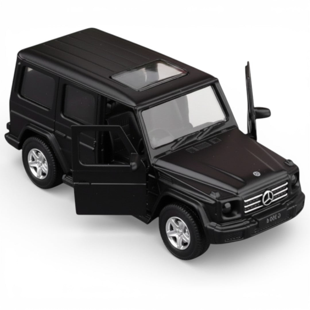 MSZ 1:42 Mercedes-Benz G 350d Die-Cast Model Car β Matt Black | Pull Back, Openable Doors(67356)