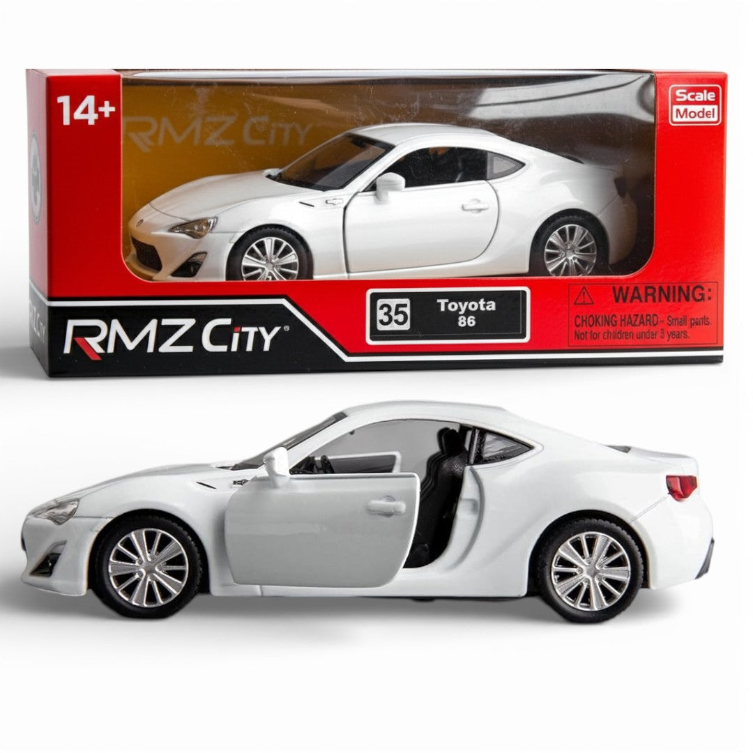 RMZ City 1:36 Toyota 86 Diecast Car Model – Opening Doors, Realistic Interior (Red & White Variants)