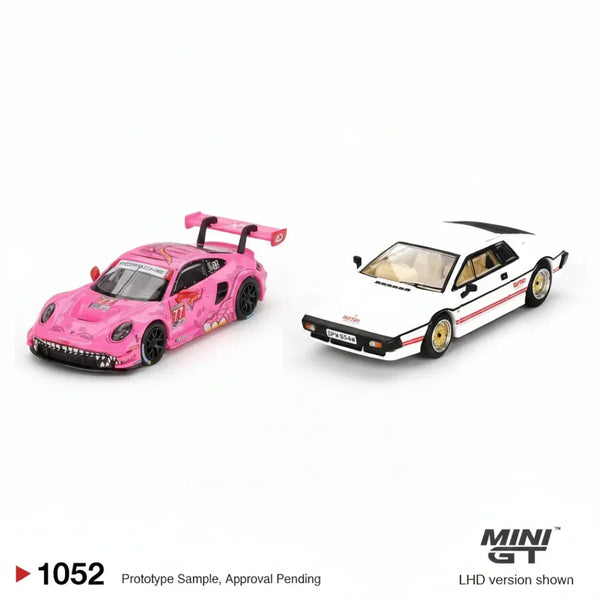 Mini GT 1:64 Roxy Porsche 911 GT3 R #77 IMSA 2024 + Lotus Esprit
