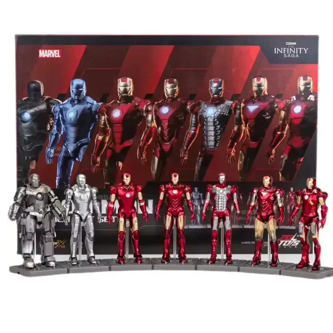 Marvel Studios The Infinity Saga Iron Man 4-Inch Action Figure Collection | Set of 7 Mini Figures by ZD Toys