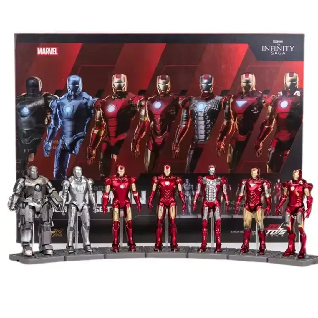 Marvel Studios The Infinity Saga Iron Man 4-Inch Action Figure Collection | Set of 7 Mini Figures by ZD Toys