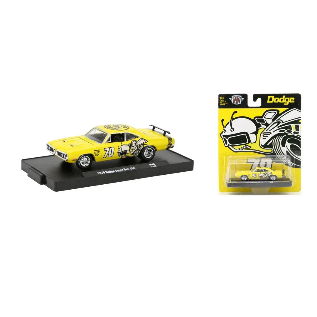M2 Machines 1:64 1970 Dodge Super Bee 440 Yellow Die-Cast Model Car