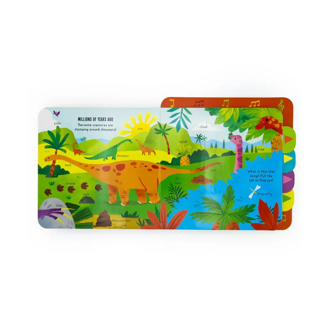 All About Dinos! Pull-Tab Sound Book for Kids | Interactive Dinosaur Learning Book