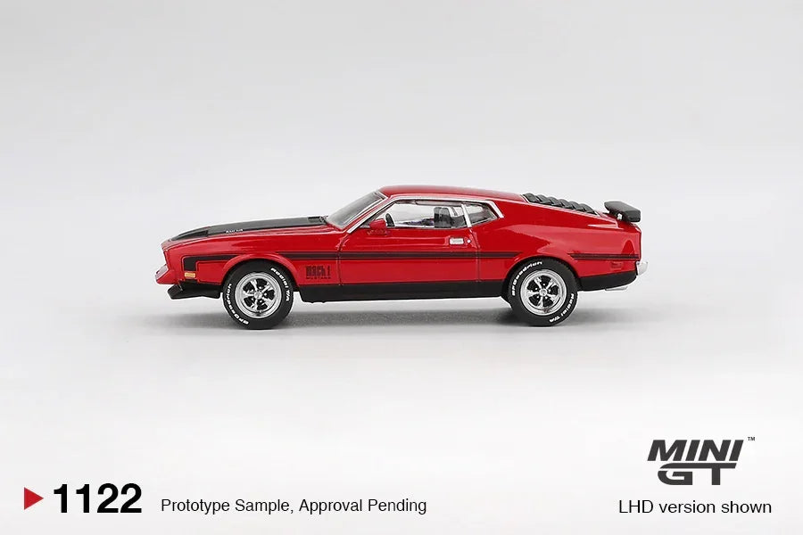 Mini GT 1:64 Scale Ford Mustang Mach 1 1971 Race Red Die-Cast Model Car | Classic Muscle Car | Collector Edition