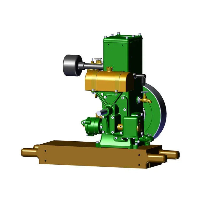 RETROL & OKMO D-Type 100th Anniversary Stationary Gasoline Engine Model – Fully Functional Mini 4-Stroke Engine with Wooden Base