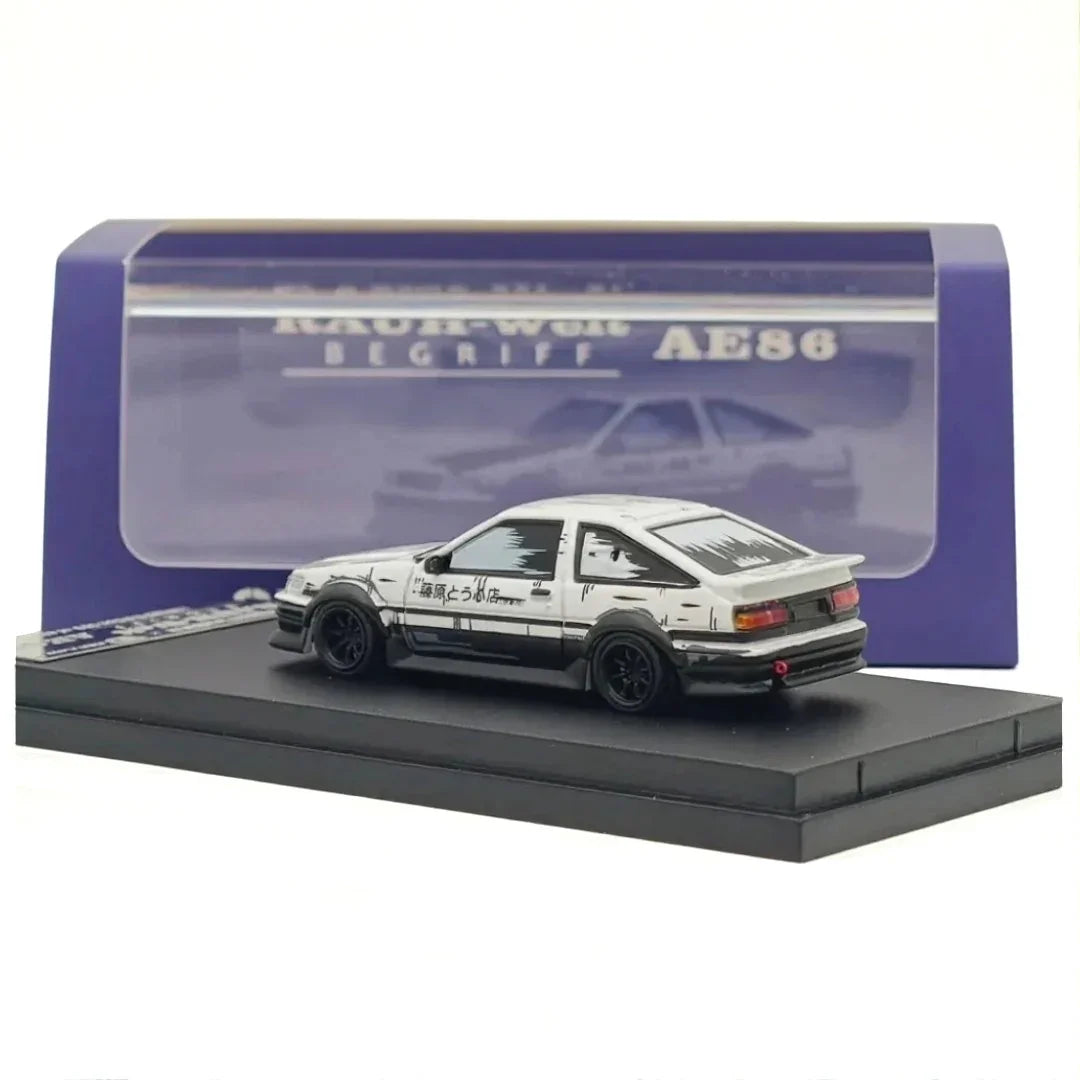 Street Warrior 1:64 AE86 RWB White with Black Accents" Diecast Model Car Limited