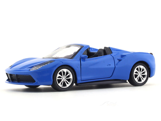 Road Burner 1:36 Blue Die-Cast Sports Car with Pull-Back Action & Opening Doors