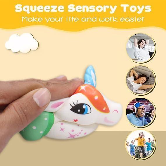Colorful Unicorn Soft Plush Stress Relief squishy 5 Pieces - Jaiman Toys