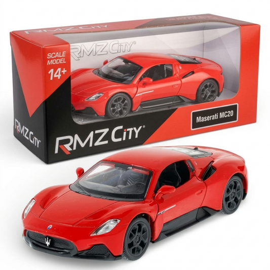 RMZ City 1:32 Maserati MC20 Die-Cast Car – Red | Openable Doors, Pull-Back Action