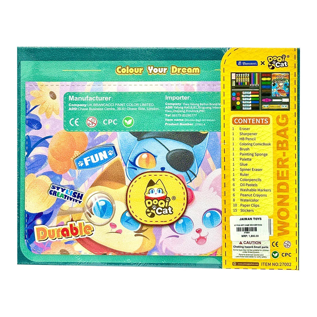 Wonder Bag Colour Your Dream Painting Set 67 pcs (Green) - Jaiman Toys