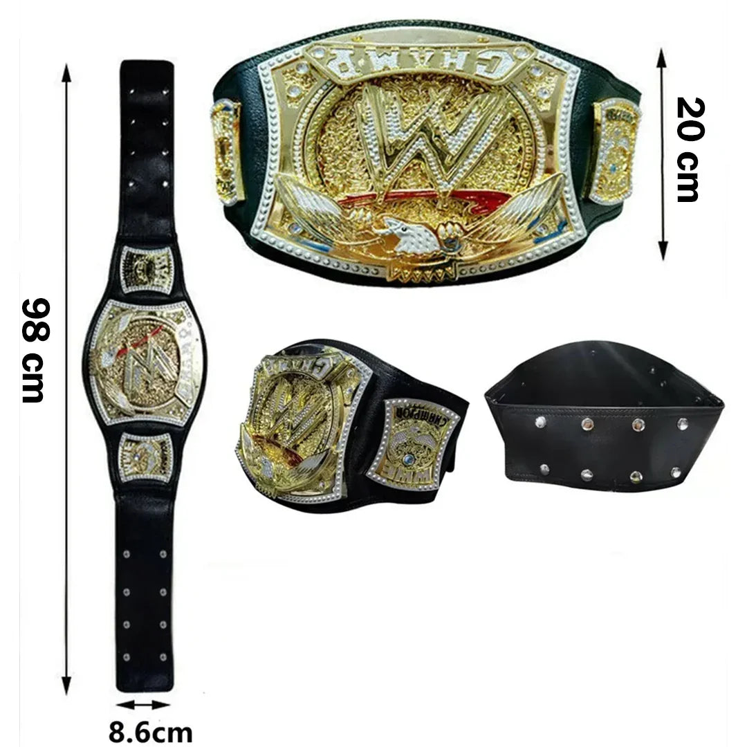 WWE World Championship Wrestler Champion GoldBelt Spinning Belt (Adjustable Upto 32 inches ) - Jaiman Toys