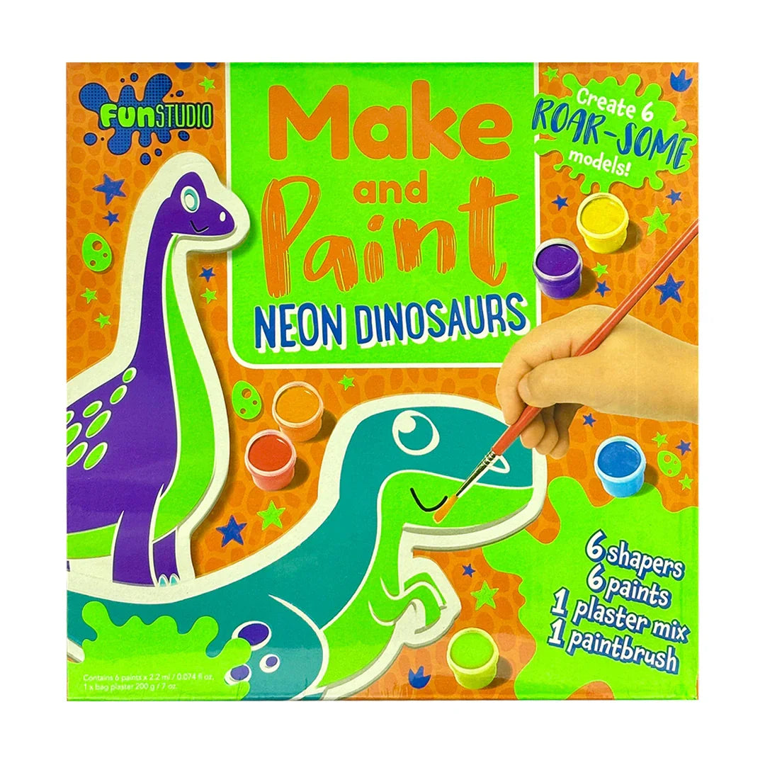 Make and Paint Neon Dinosaurs Colouring set - Jaiman Toys