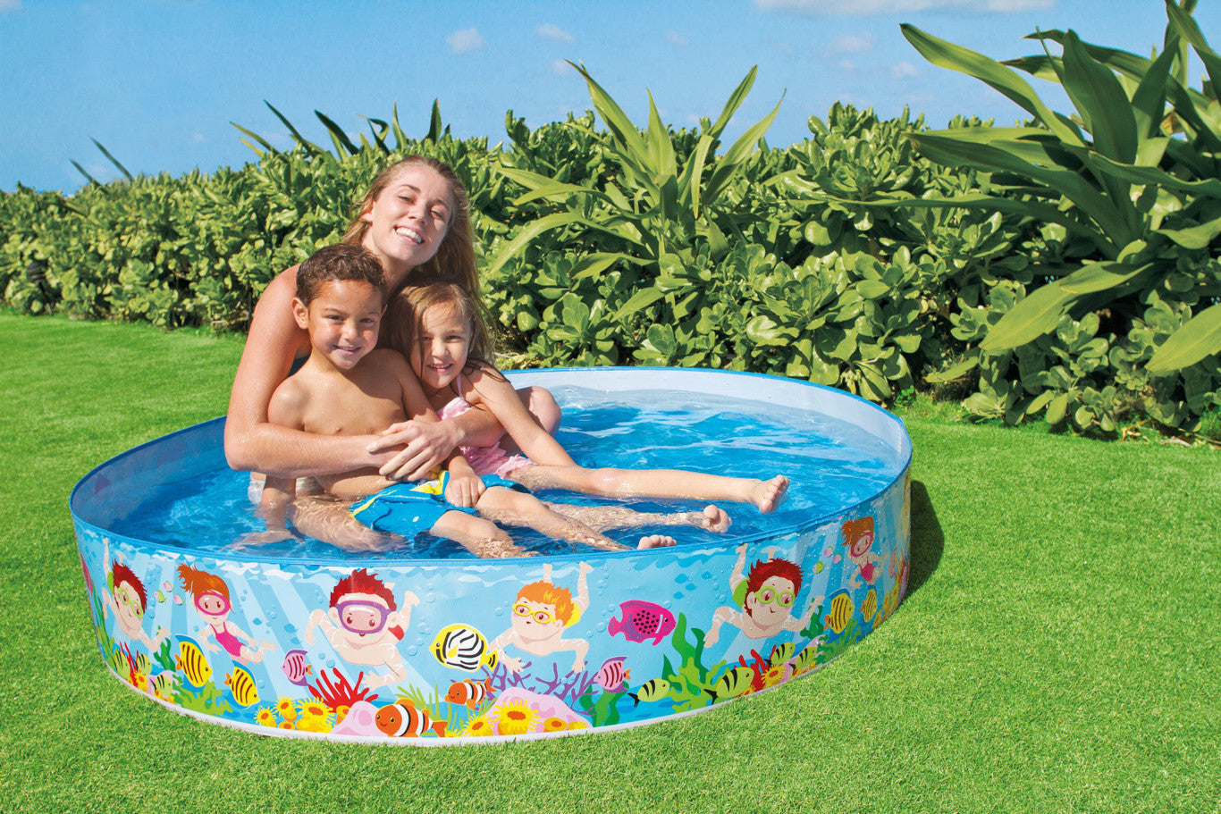 Intex 56451 Ocean Theme Kids Swimming Pool – 5 ft (152 cm) Round Snapset Inflatable Pool for Children
