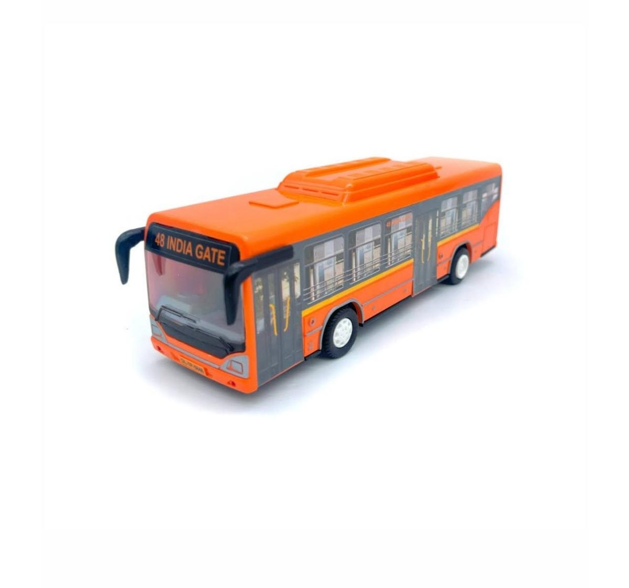 Centy Toys Public Commuters Pull Back Action Low Floor Bus Orange | Friction Powered City Bus Toy | 3+ Years