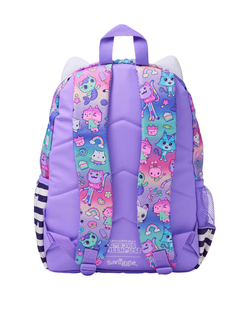 Smiggle Gabby’s Dollhouse Backpack for Kids (42cm) – Glitter School Bag with Cat Ears & Front Pocket