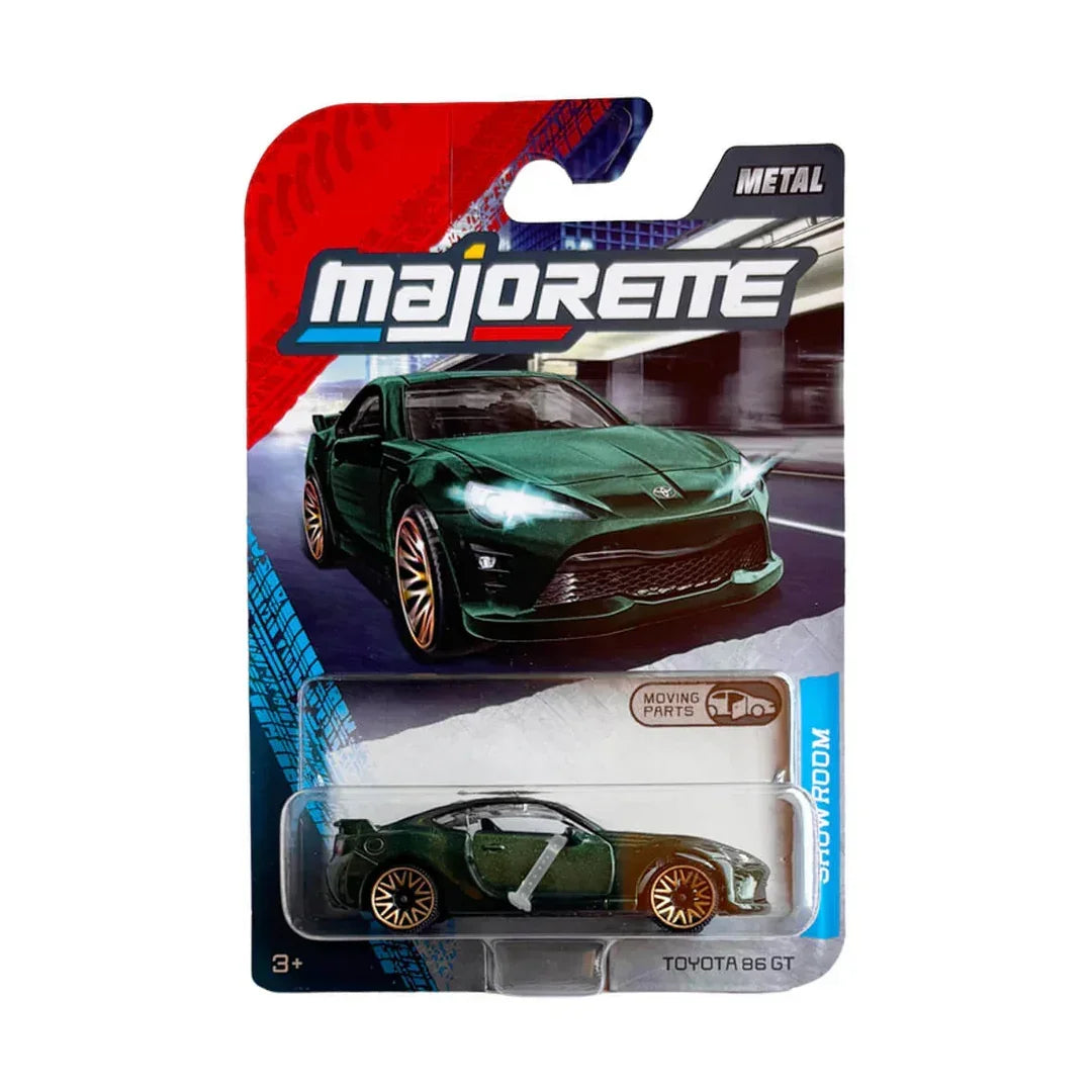 Majorette Showroom Toyota 86 GT Die-Cast Sports Car – Green | 1:64 Scale | Moving Parts | Metal