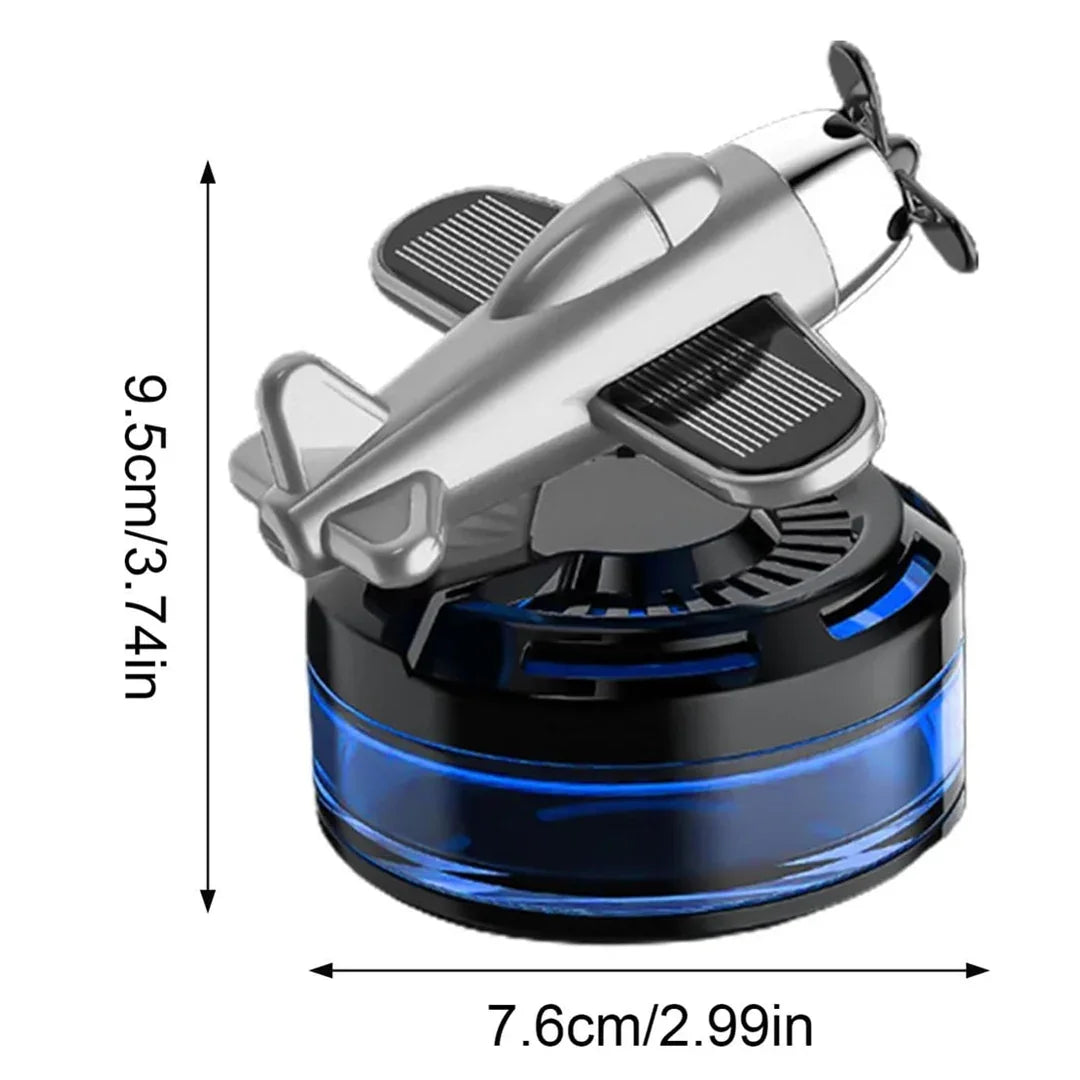Solar Car Air Freshener - Airplane Fragrance Diffuser | Car Air Diffuser | Airplane Rotating Car Aromatherapy | Car Rotation Perfume Diffuser - Jaiman Toys
