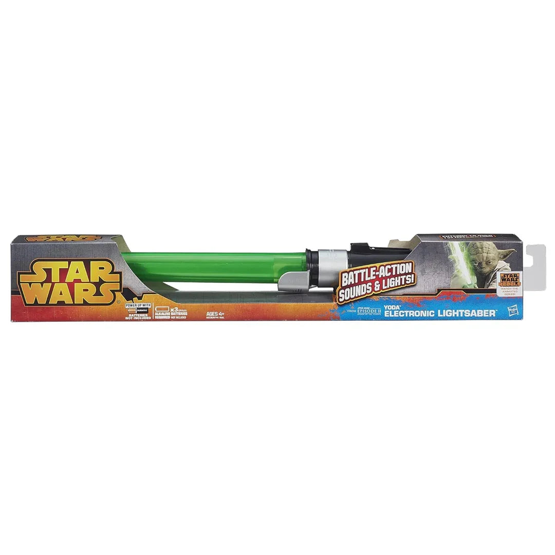 Star Wars Rebels Yoda Electronic Lightsaber Extends Over 11/2 feet Long Green - Jaiman Toys