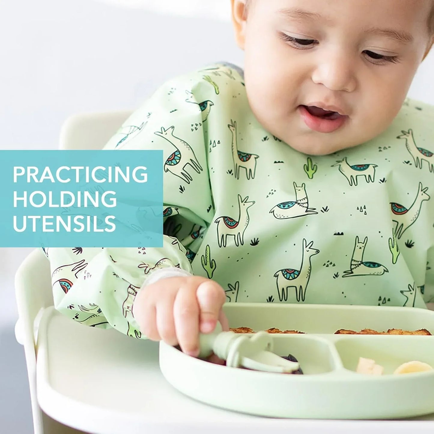 Bumkins Silicone Chewtensils Green for Toddlers - Jaiman Toys