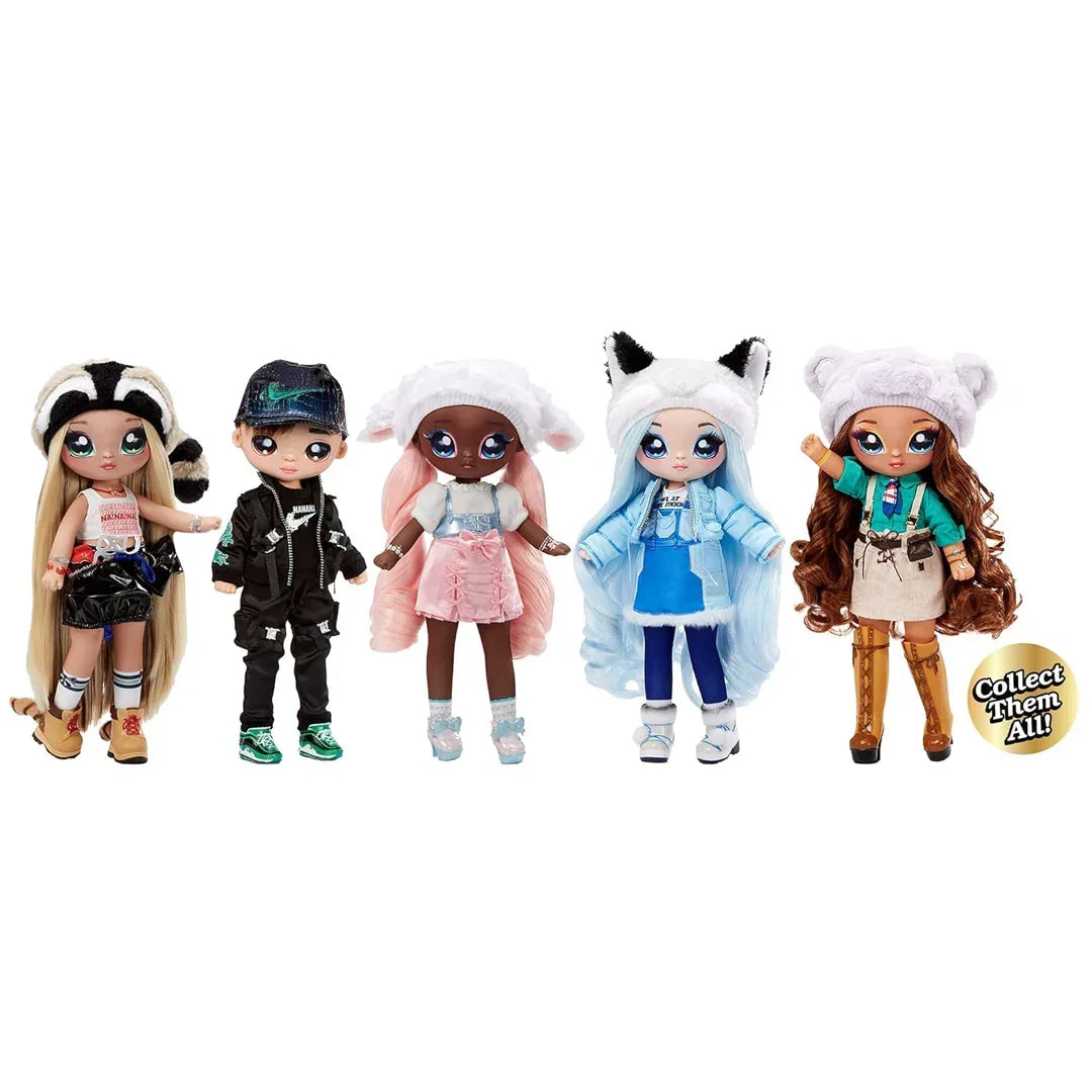 Na! Na! Na! Surprise Teens 11 inch Fashion Doll Gretchen Stripes, Soft, Poseable, Blonde Hair, Cute Animal-inspired Raccoon Hat Outfit & Accessories - Jaiman Toys