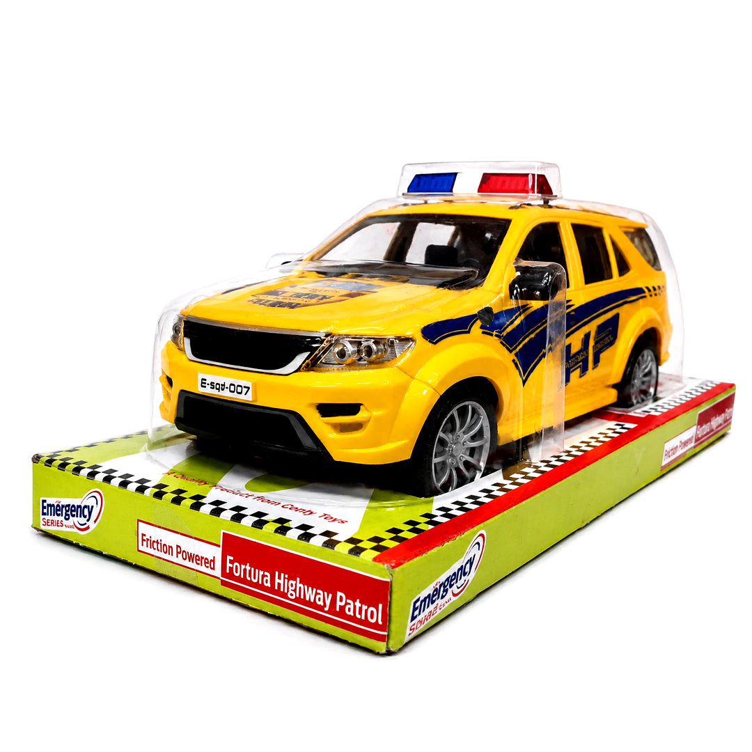 Emergency Squad Fortura Highway Patrol Police SUV Toy Car | Friction Powered Police Vehicle with Free-Rolling Wheels for Kids | BGX
