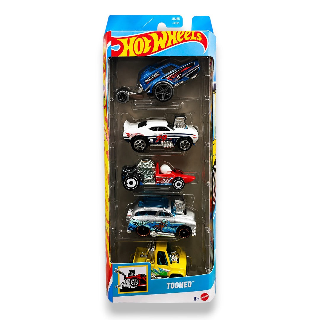 Hot Wheels Tooned 5-Pack Die-Cast Cars Set | Mattel 1:64 Scale Collectible Toy Vehicles