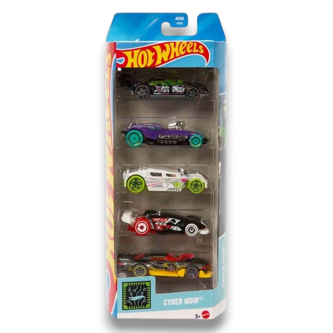 Hot Wheels Cyber Noir 5-Pack Die-Cast Cars | Mattel 1:64 Scale Futuristic Racing Vehicle Set