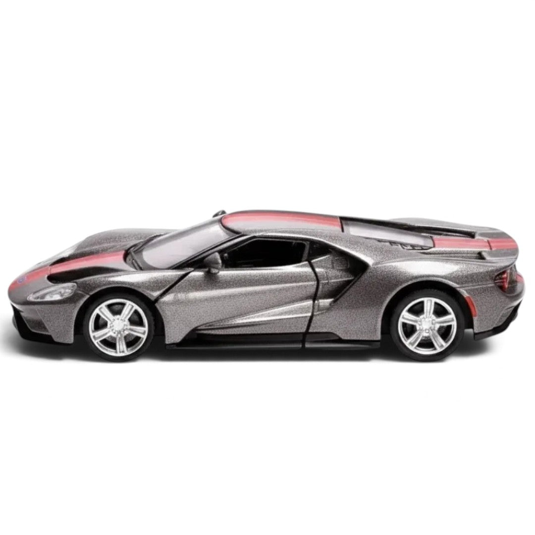 RMZ City Ford GT 1:32 Die-Cast Sports Car | Pull Back & Go | Openable Doors | Blue / Grey Variants